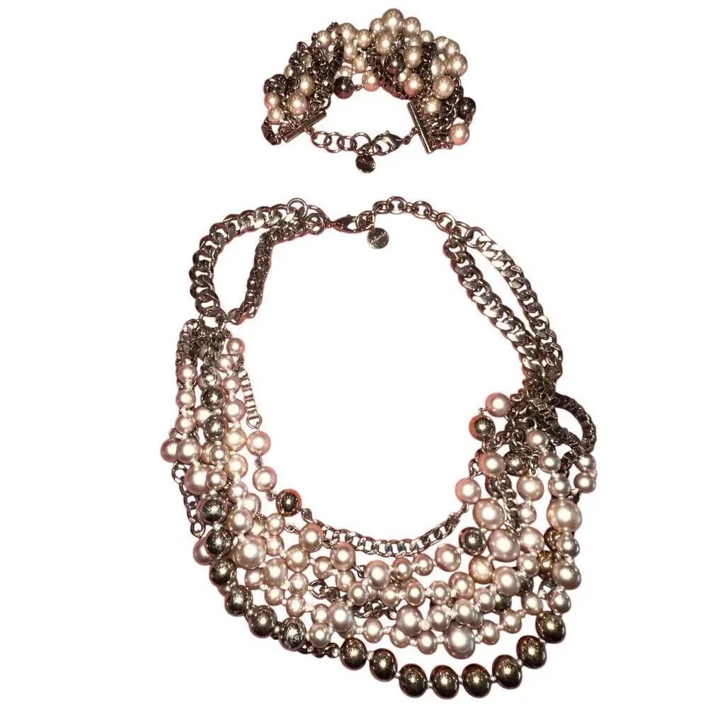 Stella & Dot Women's LuciaStatement Necklace and Bracelet Set Gold-tone OS